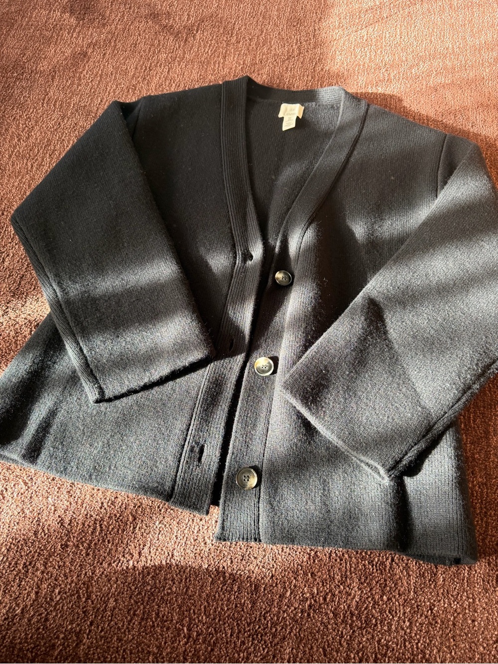 H&M Premium Black Wool Button-Front Women’s Sweater Cardigan
